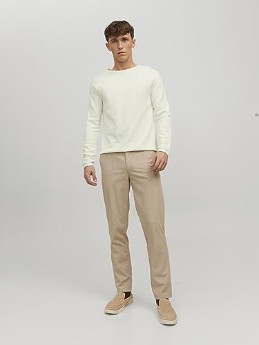 Jjehill Knit Crew Neck Noos, Suéter Hombre, Cloud Dancer, M