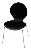Nomad by Palmer Hamilton KUR.VI.4L.LAM.U9999.1 Kurpie VI Euro-Style Dining Chair, Chrome and Black Laminate Seat, 33.66