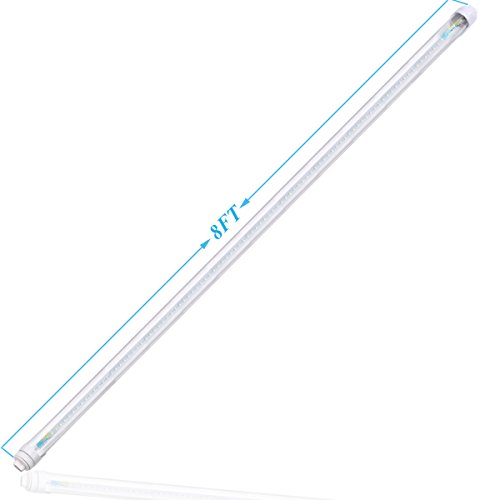 Brillihood R17D LED 8FT Tube Light Bulbs, 40W (90W Equivalent), 4500LM, 6000K (Bright White) T8/T12 8FT LED Bulbs for Fluorescent Fixtures, Dual-Ended Power, (10-Pack) - Thumbnail 4