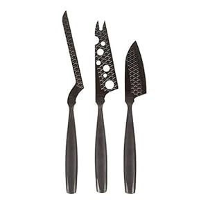 Boska Kaasmessenset Monaco+ Zwart – 3-delig – incl. Leren Hoes – RVS – Extra non-stick