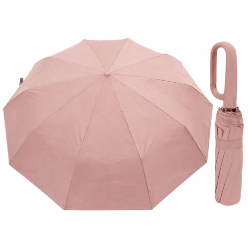 Guarda-Chuva Premium Botão Automático Abre e Fecha Varetas Reforçadas Proteção Solar UV Blackout Resistente ao Vento Compacto Dobrável Sombrinha Portátil Mochila Bolsa Mala Fivela de Anel