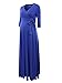 Liu & Qu Women's Draped 3/4 Sleeve Maxi Maternity Dress Front Tie Nursing Wrap Dresses Vestido Clothes