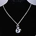 EleQueen Women's Silver-tone Pendant Necklace Cute Kitty Teardrop Cat Sapphire Color Adorned with Swarovski Crystals