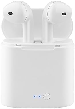 Bluetooth Earbuds, Wireless Headphones Stereo In-Ear Earphones Hands Free Noise Cancelling for iPhone X airpods 8 8plus 7 7plus 6S Samsung Galaxy S7 S8 IOS Android Smart Phones(White)