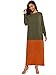 Verdusa Women's Color Block Long Sleeve Casual Loose Oversized Maxi Dress Green M