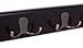 BIRDROCK HOME Dual Hook Coat Rack | 4 Dual Hooks | Wall Mounted Hat Key Rack Rail | Oil Rubbed Bronze Hooks | Dark Brown Pine Bathroom Rail