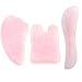 CCbeauty Facial Guasha Massage Tool Natural Rose Quartz Gua Sha Board SPA Acupuncture Therapy Treatment Scraper,3 Pcs