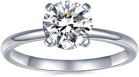 IMOLOVE Moissanite Solitaire Engagement Ring for Women, Wedding