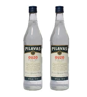 2x Ouzo Nektar Pilavas 38%-Vol. 2 Flaschen a 700 ml Set Griechenland + 2 Probier Sachets Olivenöl aus Kreta a 10 ml