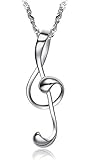 AM CLOTHES Womens Love Musical Note Pendant Necklace