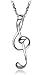 AM CLOTHES Womens Love Musical Note Pendant Necklace