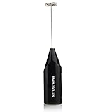 Electric Milk Frother Handheld By Danslesvilles Nespresso Milk Frother Milk Wand Mixer Frother for Latte Coffee Hot Milk (Black)