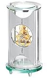 Seiko Mantel Clock Silver-Tone Metal and Glass Case Skeleton Movement