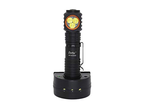 Vortex TO101 2 in 1 Working and Emergency EDC Construction Rechargeable Charging Dock 7/24 Side Angle Magnetic Base Up to 1200 Lumen 3pcs LED Power Indication Flashlight