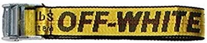ow belt yellow letter off metal buckle decoration leisure canvas belt street fashion white belt men women