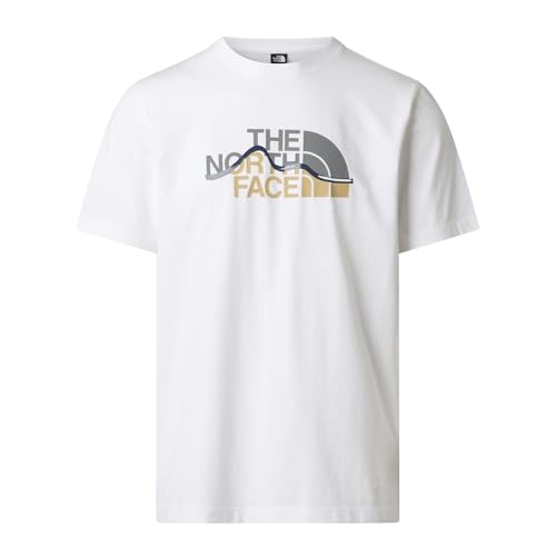 - Mountain Line normal geschnittenes T-Shirt mit Grafik für Herren - TNF White, M