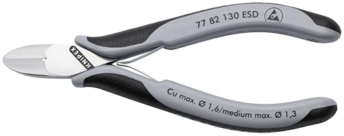 KNIPEX Tools 77 82 130 ESD Electronics Diagonal Cutters, ESD Handles, 5-1/4"