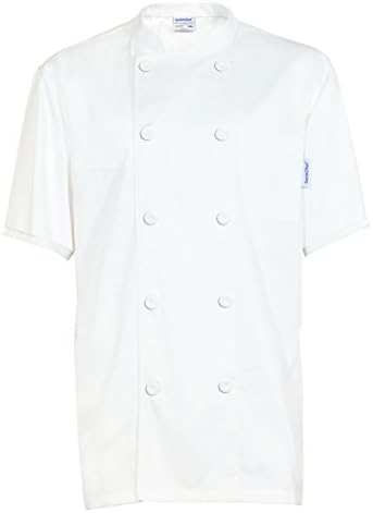 GenieChefMen's Short Sleeve Classic Chef Coat