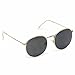 Small Round Vintage Mirror Lenses UV Protection Unisex Sunglasses by HMIAO (Gold Frame, Black)