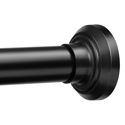 ENJOYBASICS 1" Black Shower Curtain Rod, 30-76" Adjustable, Secure Tension | Easy...