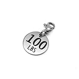 100 lbs Weight Loss Jewelry Charm - Motivational and Inspirational Jewelry for Fitness Motivation - Stainless Steel Engraved Charm and Clasp