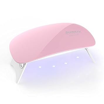 lampara portatil de secado de unas sunuv sunmini2 6w led uv para unas de gel 2 ajustes de tiempo 45s 60s rosado