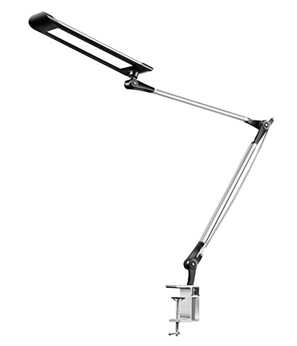 Ebyphan Metal Architect LED Desk Lamp,Adjustable Swing Arm Task Lamp,Dimmable Drafting Table Lamp with Clamp,3 Levels Light Switch,Modern Touch Control,12W,Silver - Thumbnail 7