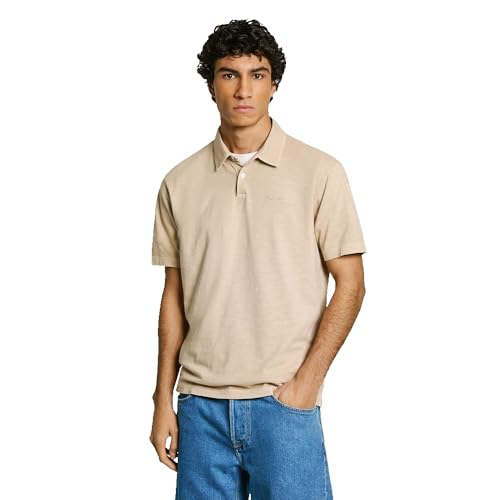 Pepe Jeans New Oliver GD Polo, Marron (Beige Clair), S Homme