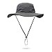 Jane Shine Outdoor Sun Hat Quick-Dry Breathable Mesh Hat Camping Cap Dark Gray