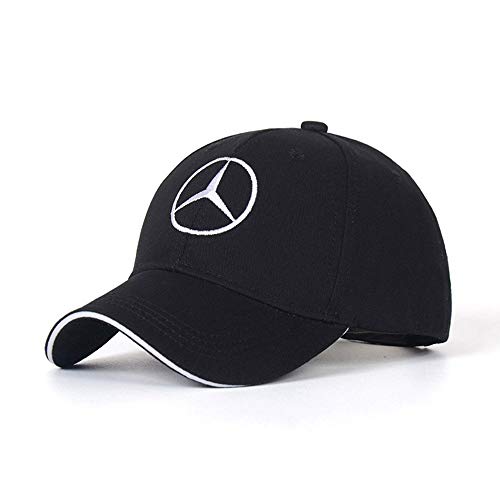 CCBaseball Car Logo Adjustable Baseball Cap, Unisex Hat Travel Cap Car Racing Motor Hat for Mercedes Benz (Black) - Thumbnail 3