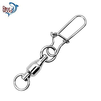 Generic Sonstiges: Angelwirbel mit Kugellager, mit Duo-Lock-Druckknöpfen, Edelstahl, Massive Ringe, Angelschnur zu Haken…