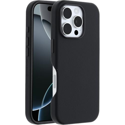 OtterBox Symmetry Series Cactus Leather MagSafe Custodia per iPhone 16 Pro, custodia protettiva sottile antiurto, a prova di caduta, testata 3x vs norme MIL-STD 810G, Nero