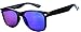 1 Pair Mirrored Reflective Colored Lens Sunglasses Matte Frame Horn Rimmed Style