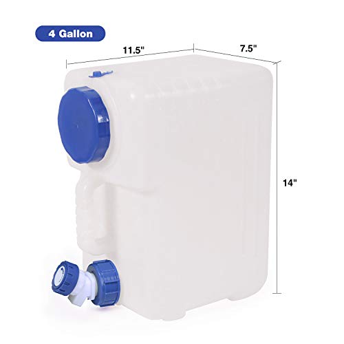 Domaker Water Container 4 Gallon with Spigot,Camping Water Storage