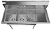 KoolMore - SC121610-12R3 3 Compartment Stainless Steel NSF Commercial Kitchen Sink with Drainboard - Bowl Size 12