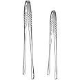 Korean Bbq Tongs Set, Korean Barbecue Tongs,Grill Tongs,Kitchen Tongs For Cooking,Stainless Steel Meat Tongs, Food Tongs, Bread Clip,Ice Tongs, Clip Head Hollow Design, (One Long And One Short)