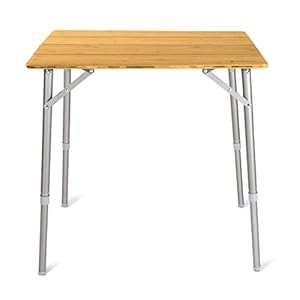 Navaris Bambus Campingtisch faltbar - Klapptisch belastbar bis 30kg für Outdoor Camping Angeln - Tisch Aluminium Beine… – Bild 6