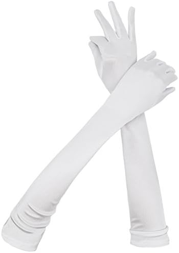Women 22" Long Opera Satin Gloves Stretch Slim Fit Party Formal Dress Gloves