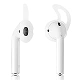 Apple Airpods Covers EarPods Covers and Hooks Attachment for iPhone Earphones Headphones Earbuds (2 Pairs - White) with Storage Box - TOPGO