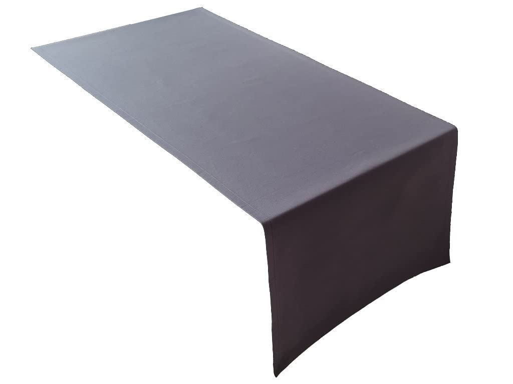 Lemos Home Table Runner Table Linen Made of 100% Cotton Collection Concept, Choice of Colours and Sizes (Table Runner - 45 x 150 cm, Basalt Grey)