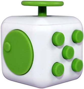 RaFe Fidget Cube - Top Quality Hand Toy - For Relieving Stress, Anxiety &amp; Boredom - Great for Kids &amp; Adults (White/Green)