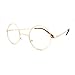 JuicyOrange Gold Round Circle Clear Lens Eyeglasses Small Size Thin Frame Unisex Glasses