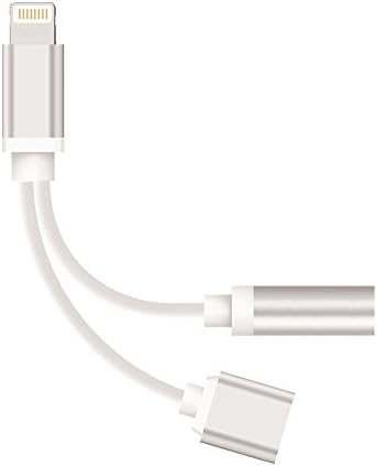 Apple Adapter Earphones &amp; Splitter[Sliver],Rockxdays for Apple iPhone X /i8 Plus /i8 /iPhone 7 Plus /iPhone 7 - Converter.2 in1 Dual Lightning to 3.5mm Headphone Audio &amp; Charge Adaptor