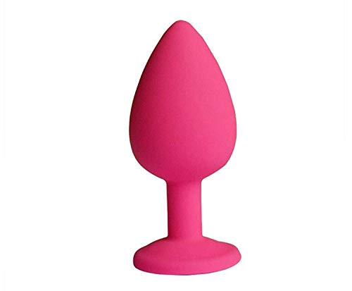 FYGH TShirts Sexxc Toy 4 Color Plug 3 Size Soft Silicone an-âl Plug Sexxc Toy B-ütt Plug with 13 Stone Colors Sexxc Game Toys Adult Product for Couples,M-Pink