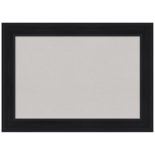 Amanti Art Grey Cork Board for Wall, 21x29 Vision Board with Black Frame, Mediu…