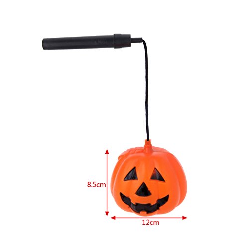 Slowsilent Halloween Pumpkin lantern LED Battery Operated Portable Handheld Lamp Light with Music Horror Costume Party Decor, Halloween Decoration, Halloween Lighting (01(12×8.5cm))