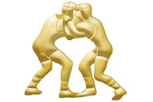 Crown Awards 1"x 1" Wrestling Pins, Perfect Chenille Wrestling Gold Lapel Pins to Reward Wrestlers Prime