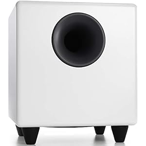 Audioengine S8 250W aangedreven subwoofer | Ingebouwde versterker | RCA- en 3,5 mm-ingangen | Kabels inbegrepen (Wit)