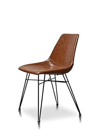 Amazon Com Faux Leather Dining Chair With Metal Base