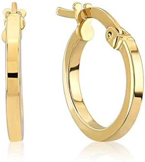 Gelin Women's 14 ct Yellow Gold Square Tubed Hoop Earrings, Diameter 13mm